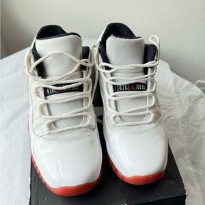 Kids Air Jordan 11 Retro Lows White and Red Sneakers
